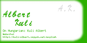 albert kuli business card